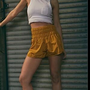 Free People High Waist Mustard Shorts